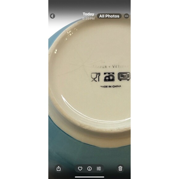 Taper + Vetiver Stoneware Bowl Blue White Watercolor Glaze 6.5” Kitchen Dining - Picture 10 of 12